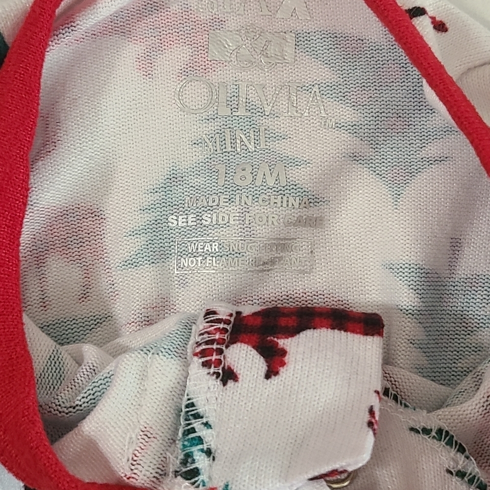 Max & Olivia Festive Reindeer & Tree Pajamas 18 Months NWT - Picture 3 of 11